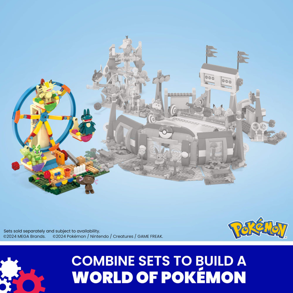 Mega Pokemon motion-brick-powered wheel enhances hands-on construction fun.