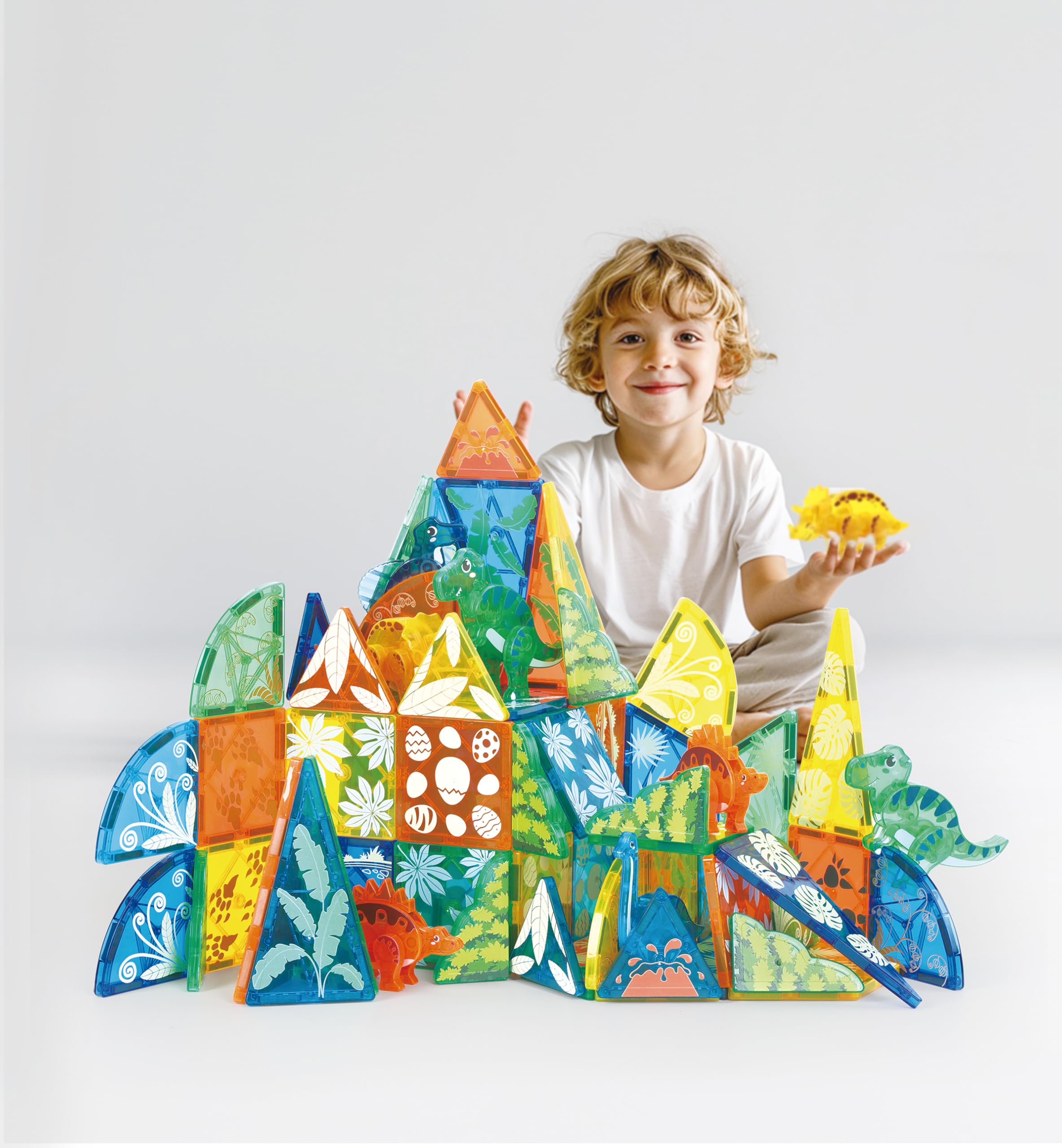 MEGAGONTILES spinosaurus tiles encourage creative mix and match play.