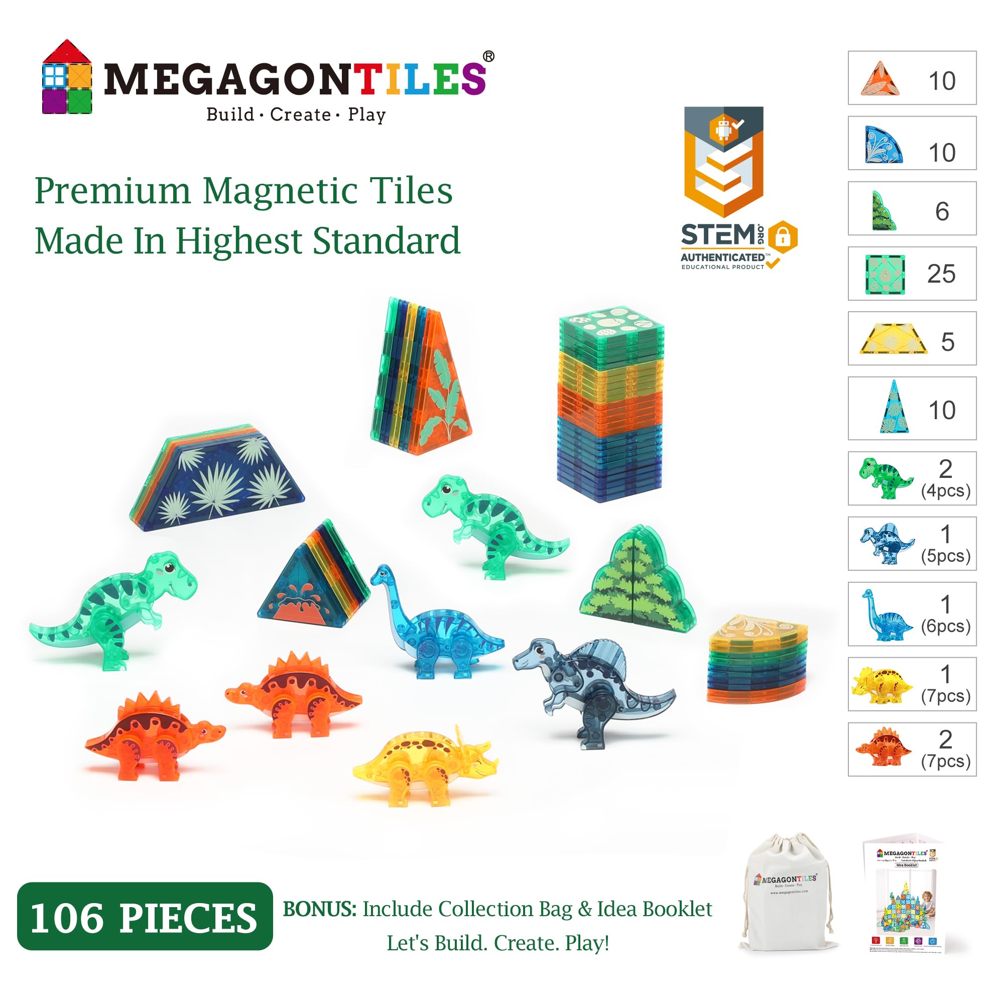 MEGAGONTILES stegosaurus figurines spark engaging prehistoric stories.
