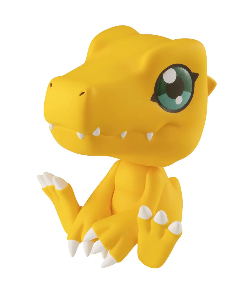 Megahouse Digimon Agumon Look Up PVC figure front view with adjustable neck for display angles.