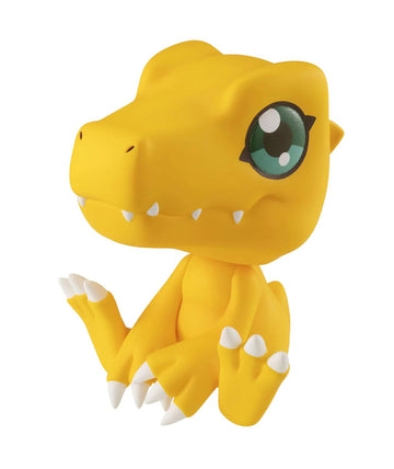 Megahouse Digimon Agumon Look Up PVC figure front view with adjustable neck for display angles.