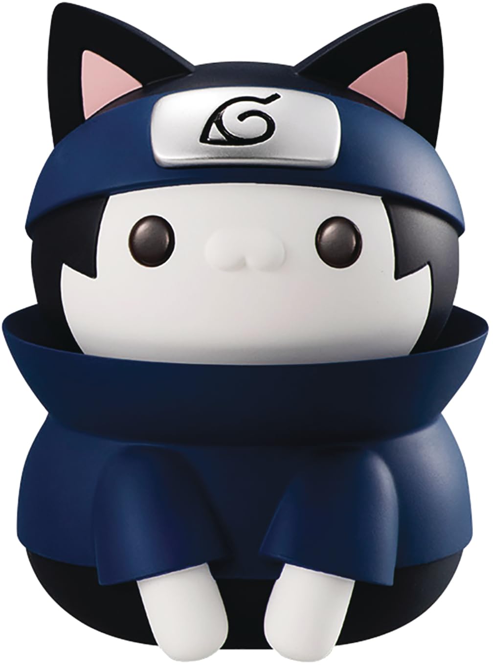 Megahouse Naruto Nyanto Sasuke figure front view for shelf display.