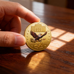MEGLORT 250th Anniversary Coin antique gold texture adds prestige to collections.