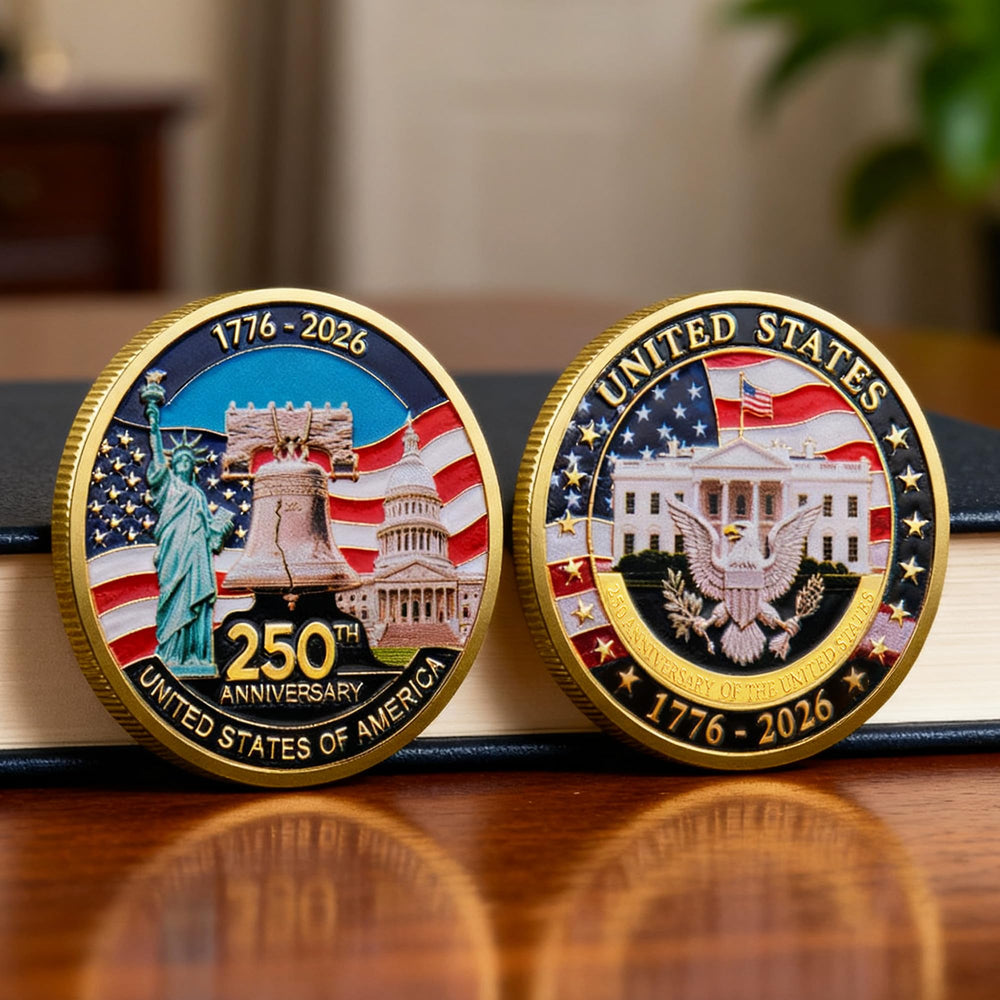 MEGLORT 250th anniversary coin front view with bold inscriptions for display and collection.