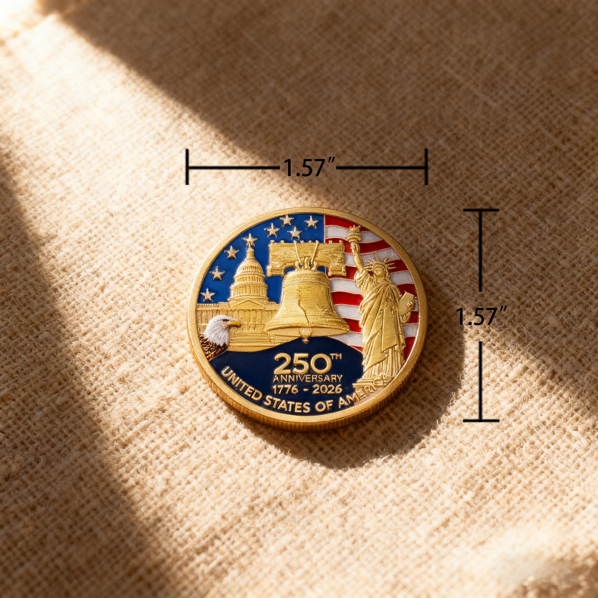 MEGLORT 250th Anniversary Coin in acrylic capsule preserves condition for years of display.