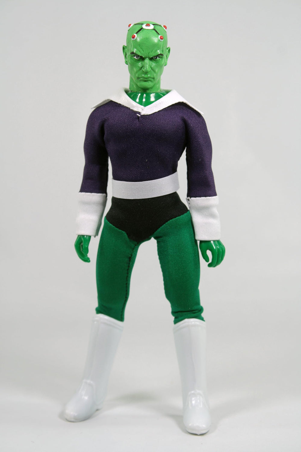 Mego Brainiac figure in classic box art for shelf display.