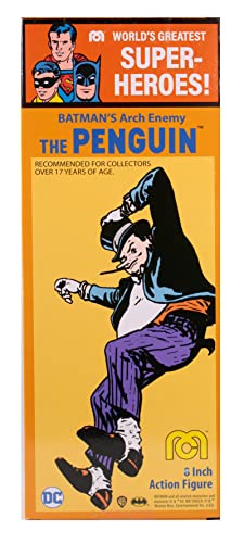 Mego DC Penguin 50th Anniversary 8-Inch figure costume detail showcases retro styling.