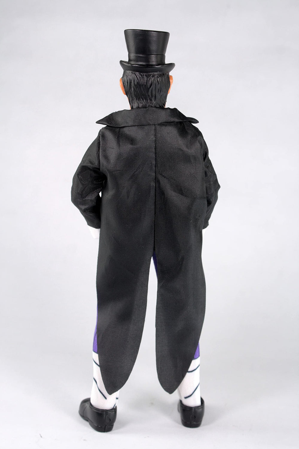 Mego DC Penguin 50th Anniversary 8-Inch figure packaging offers collector-friendly design.