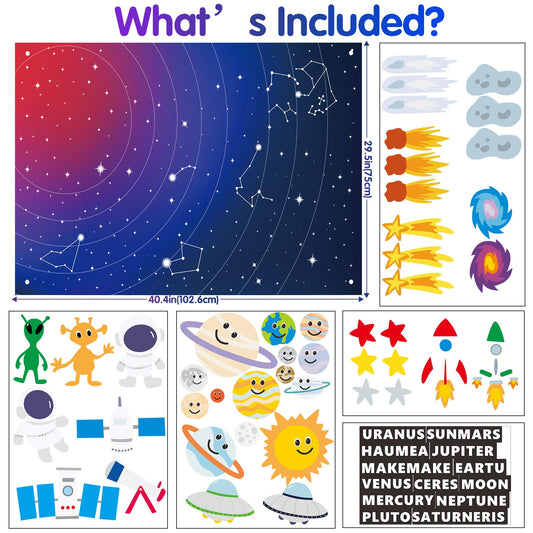MEGUO Solar System astronaut figures on mat for imaginative play