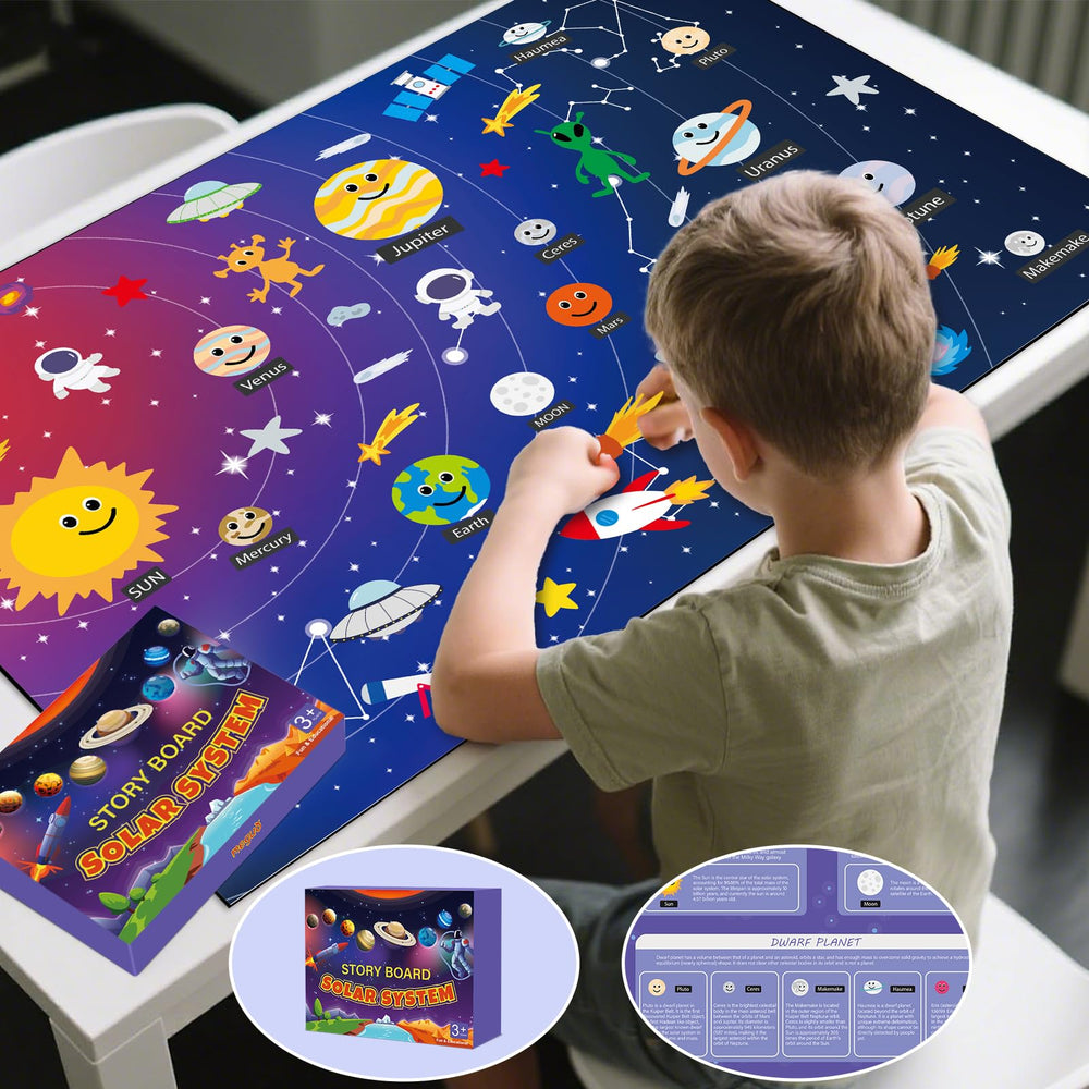 MEGUO Solar System space activity playset with reusable felt pieces