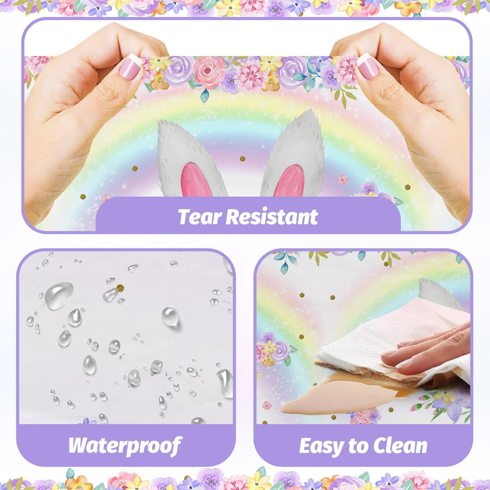 MEHOFOND bunny party photo prop tablecloth, enhances memorable shots.