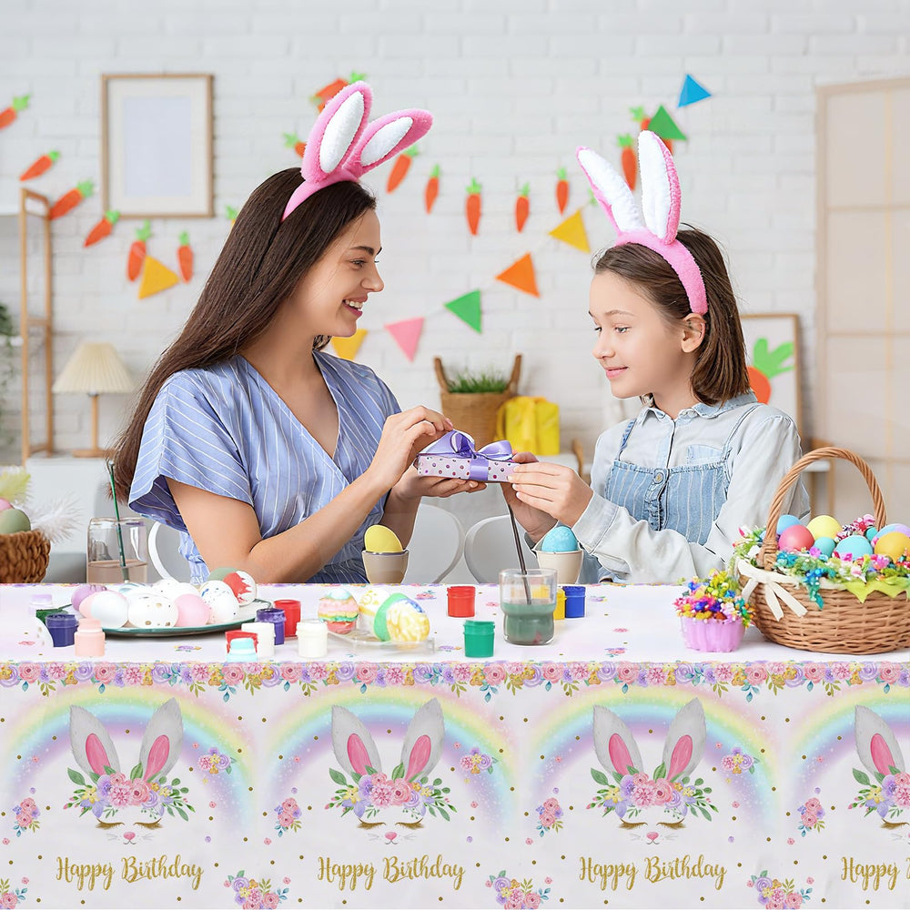 MEHOFOND disposable party tablecloth, easy clean surface after celebration.