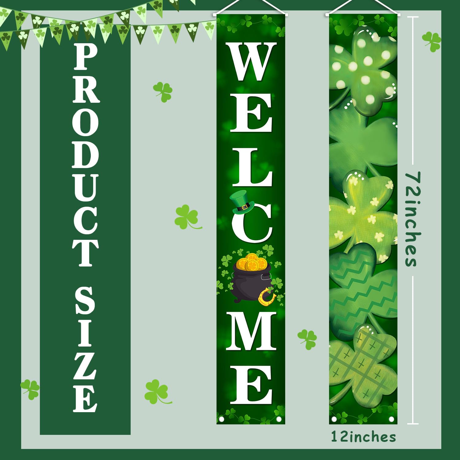 MEHOFOND front porch banner adds color to your doorway for St. Patrick's celebrations.