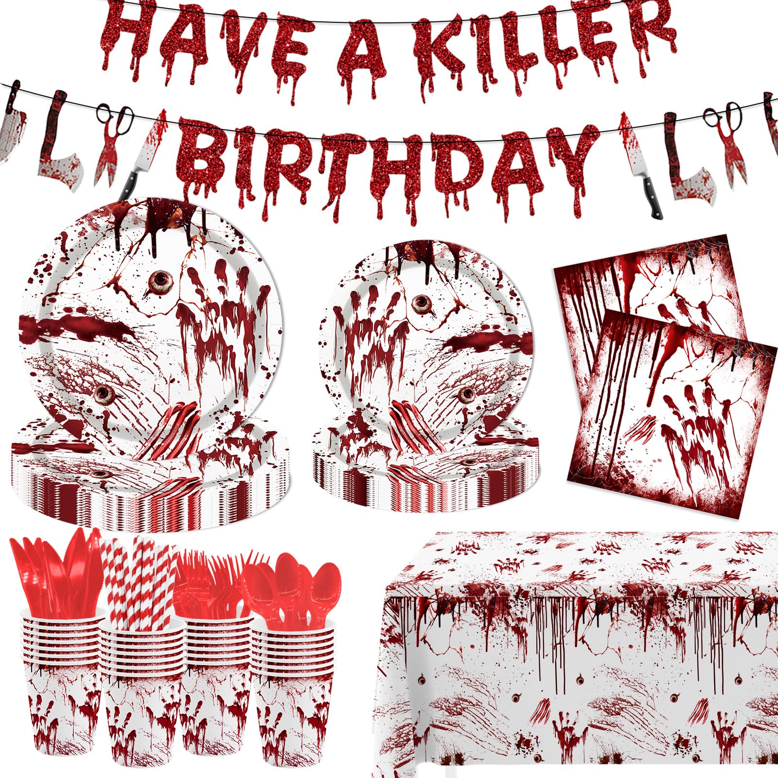 MEHOFOND killer birthday banner for bold Halloween decor and photo moments