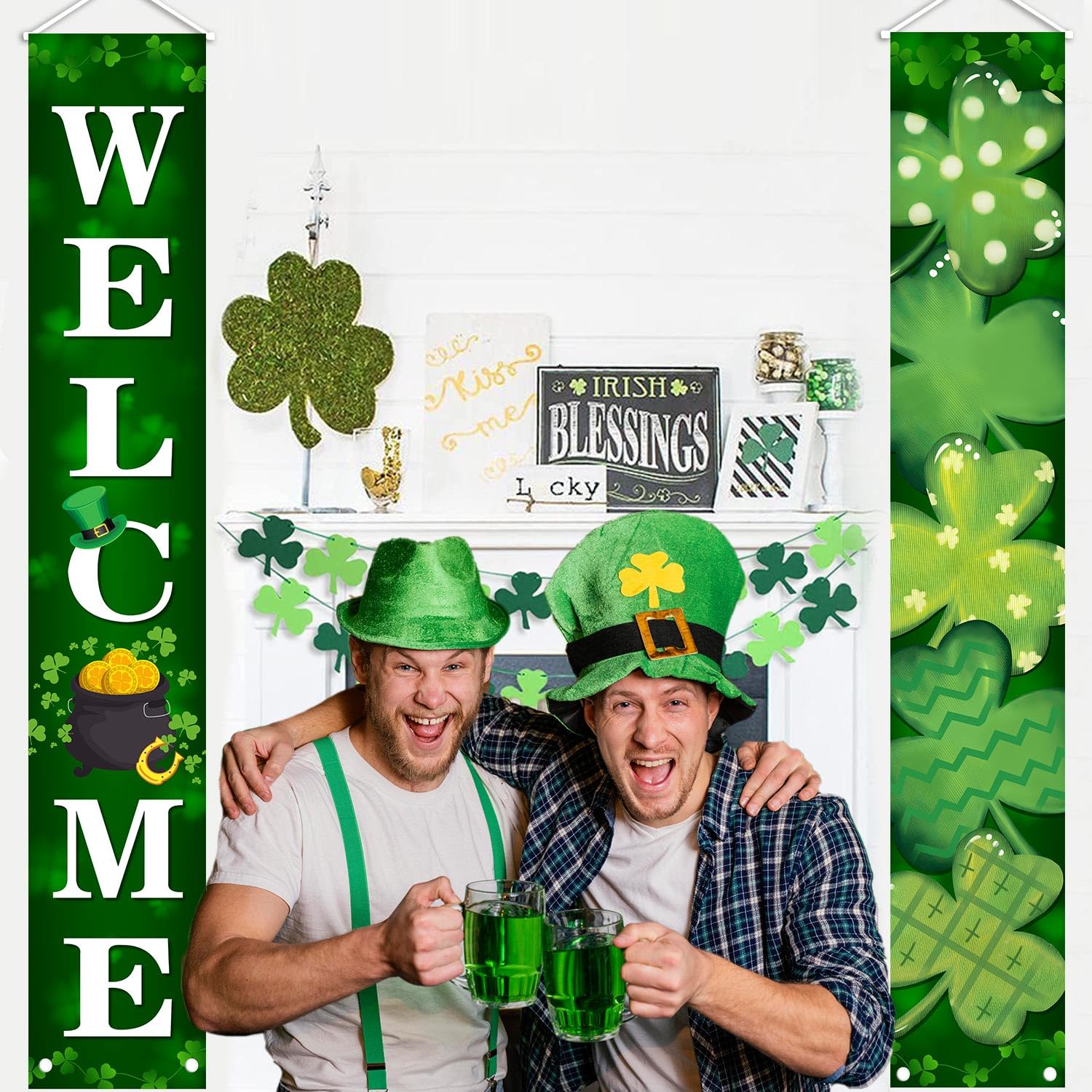 MEHOFOND reusable polyester banner withstands wear and fading for seasonal decorating.