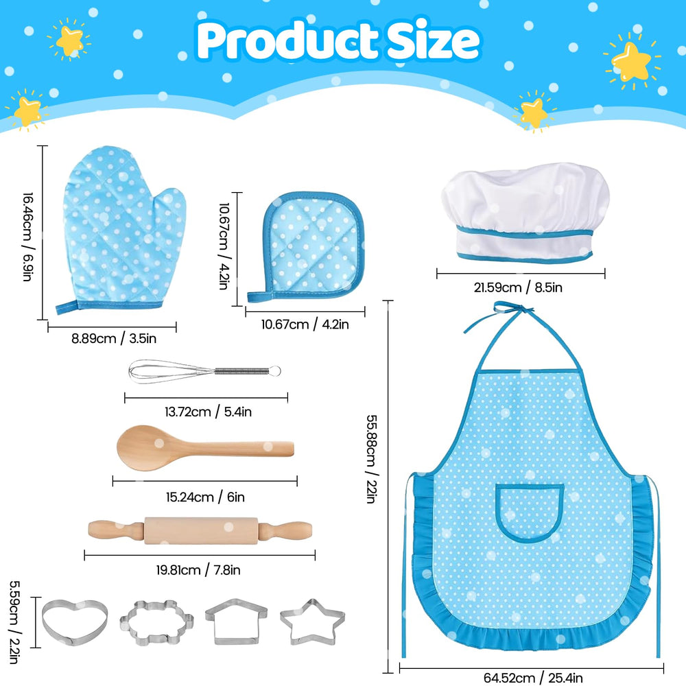MEIDAYAI oven mitt and hot pad for safe pretend kitchen tasks.