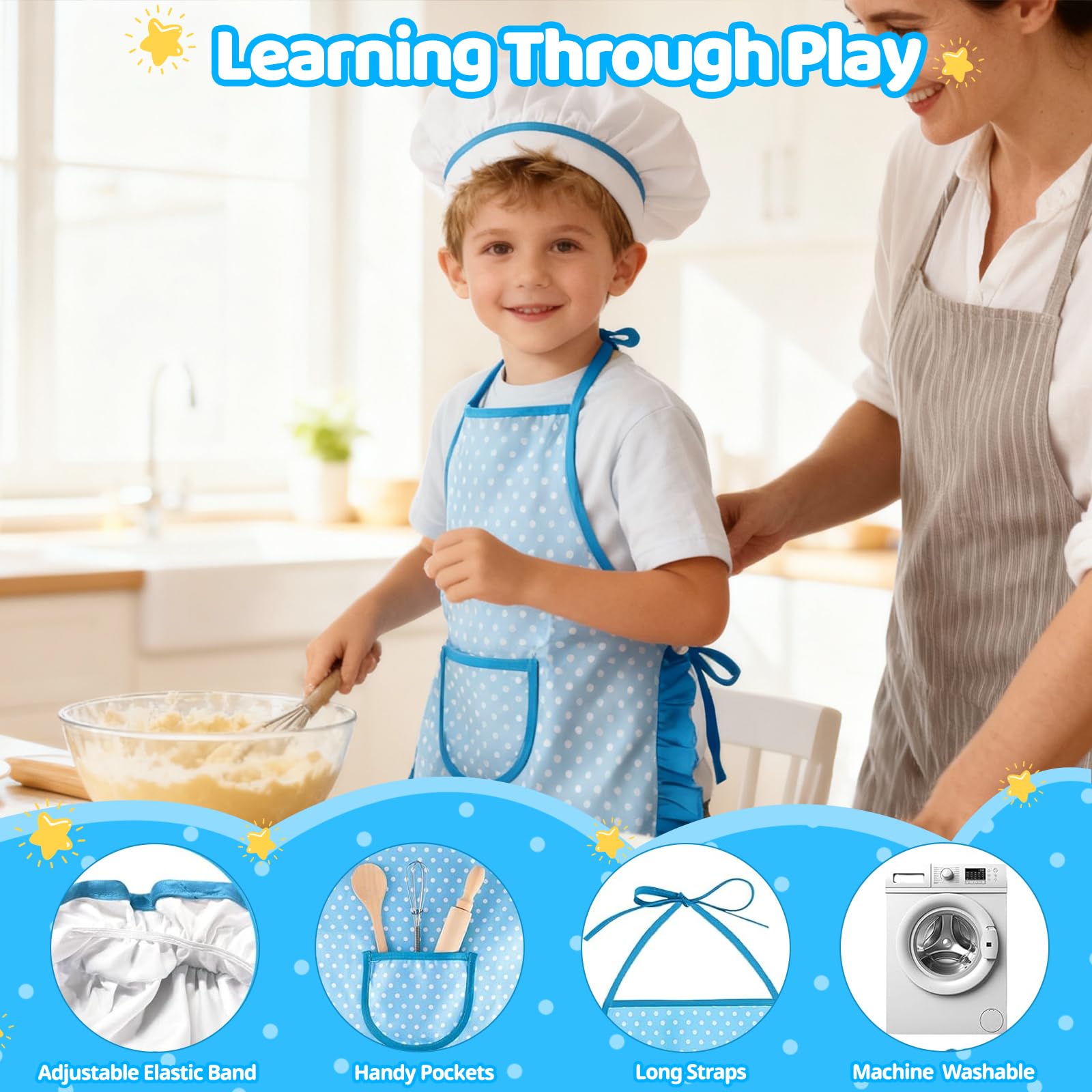 MEIDAYAI rolling pin supports child-friendly dough rolling play.