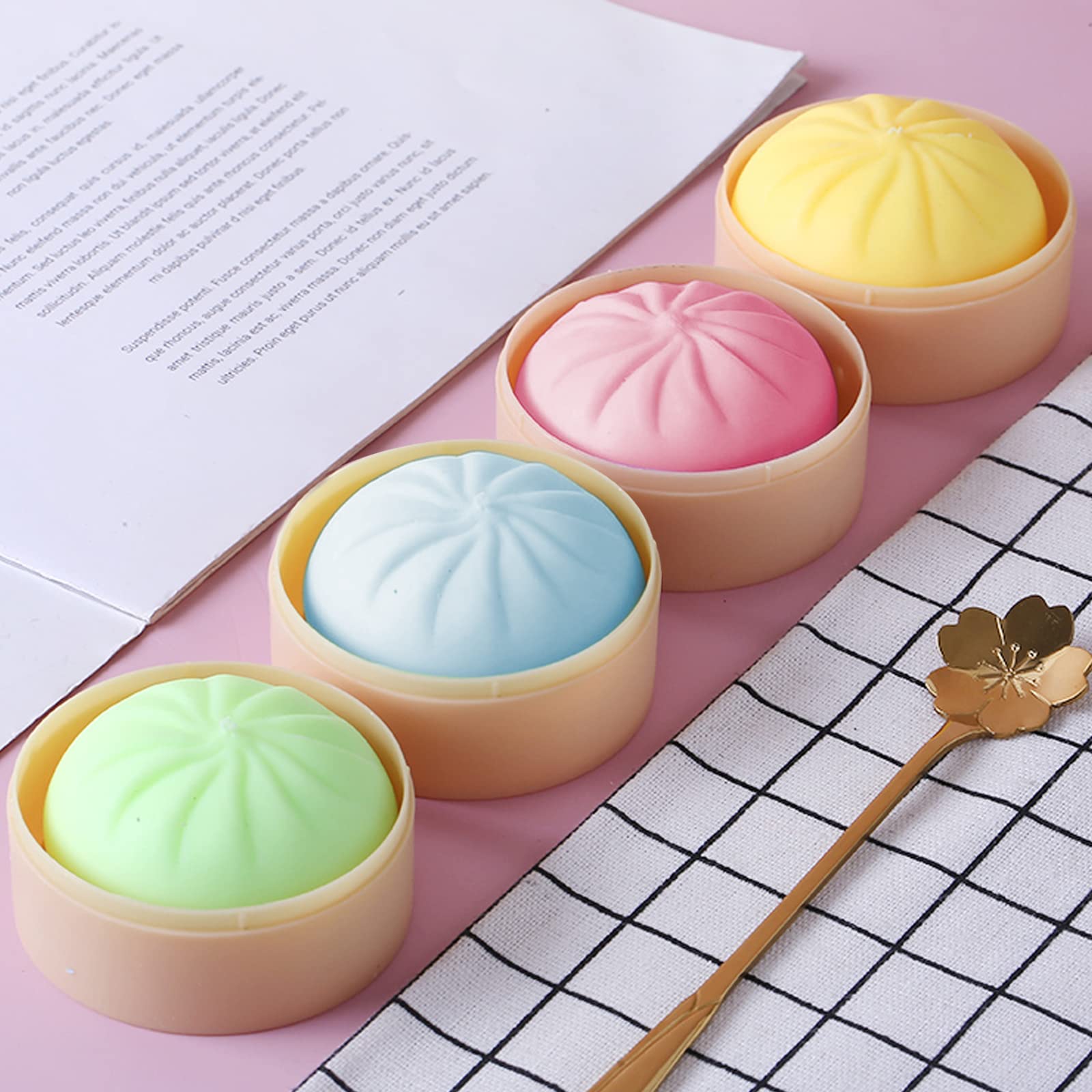 Meiest dumpling stress ball blue, tactile relief for tense moments.