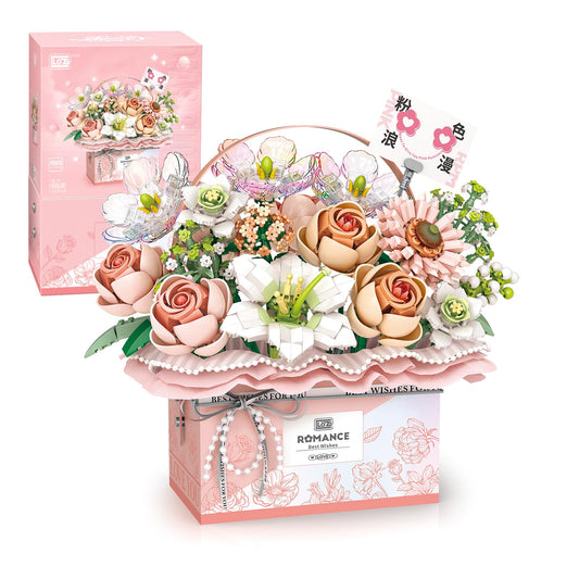 MEIEST Flower Bouquet Building Blocks Box handheld gift-box display for gifting
