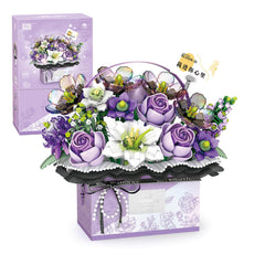 MEIEST Flower Bouquet Blocks display, handheld gift box design for charming home decor.