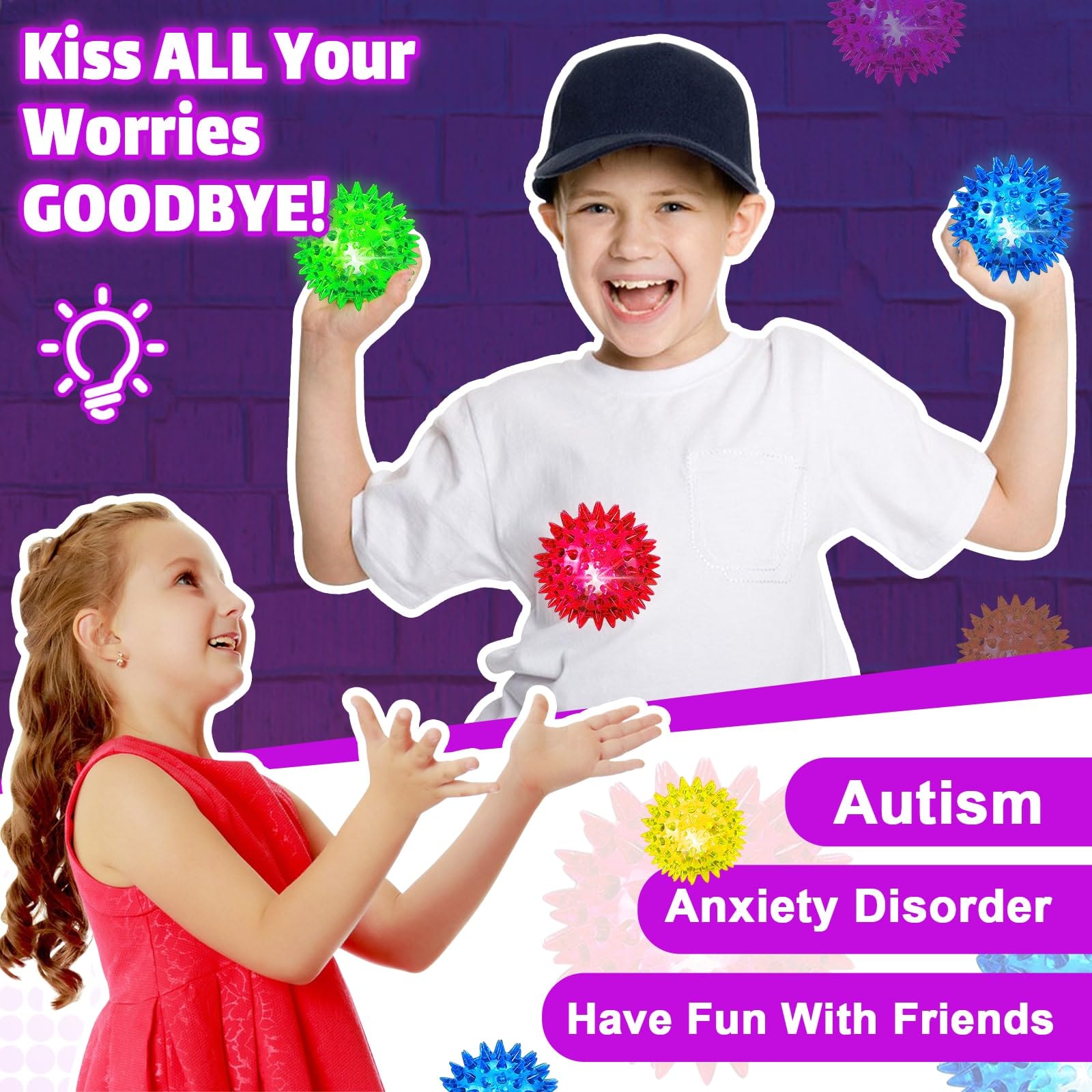 Meijoy light up ball in red glow, curiosity and tactile exploration for kids