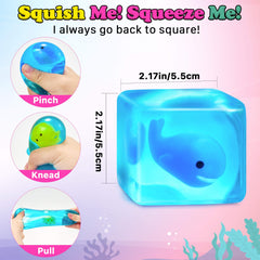 Meijoy Stress Cube with mochi crab squishies for interactive fidgeting