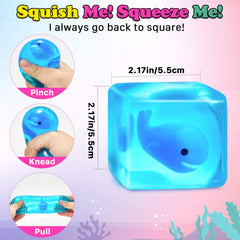 Meijoy Stress Cube with mochi inside provides tactile squish therapy.
