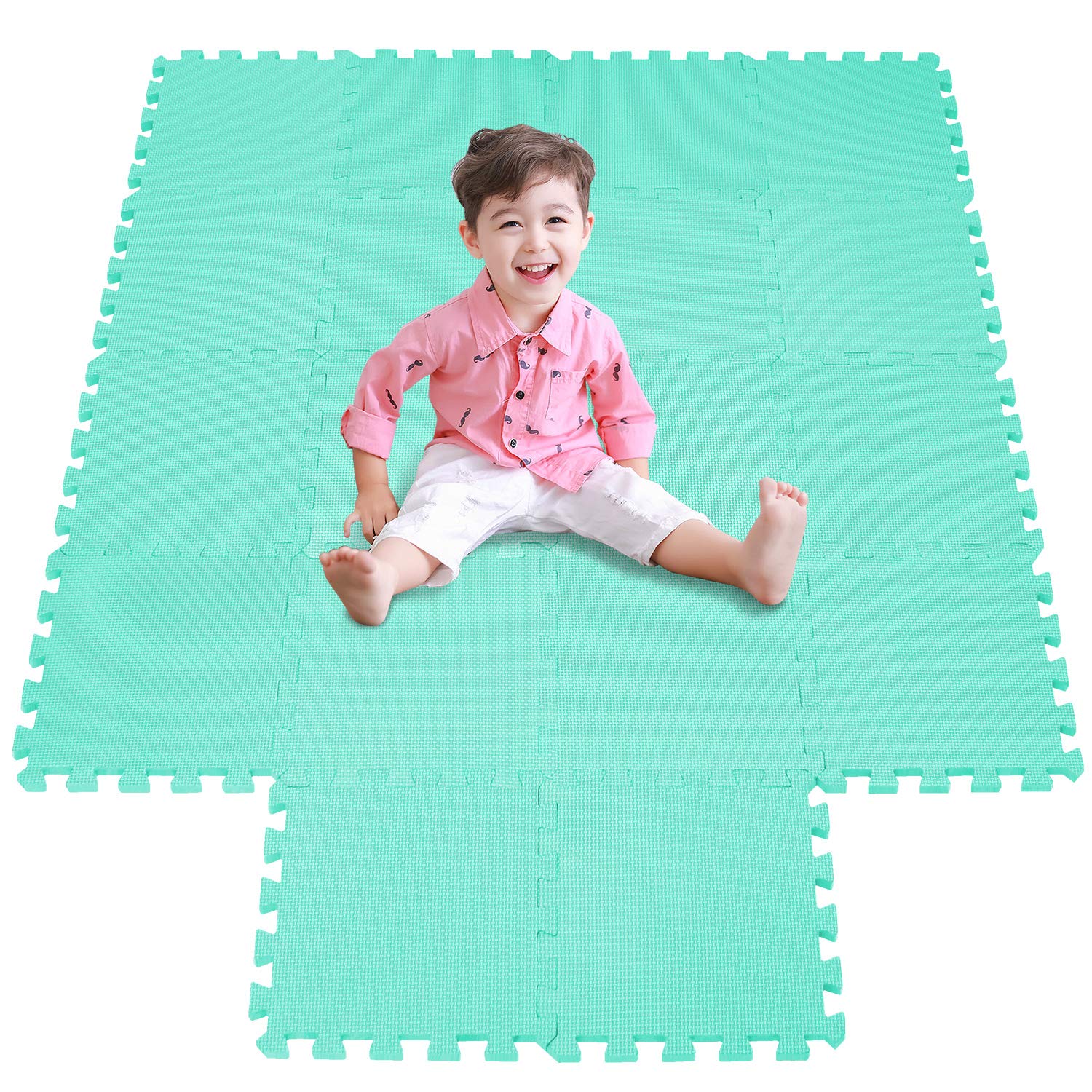 Meiqicool assembled interlocking mat provides a spacious play area for kids