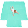 Meiqicool foam play mat tile close-up showing soft interlocking surface for safe play