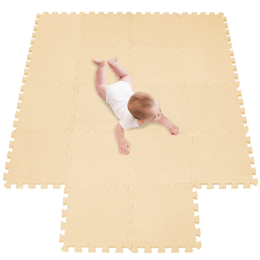 Meiqicool foam play mat tiles 12x12 inches for cushioned, versatile play on hard floors.