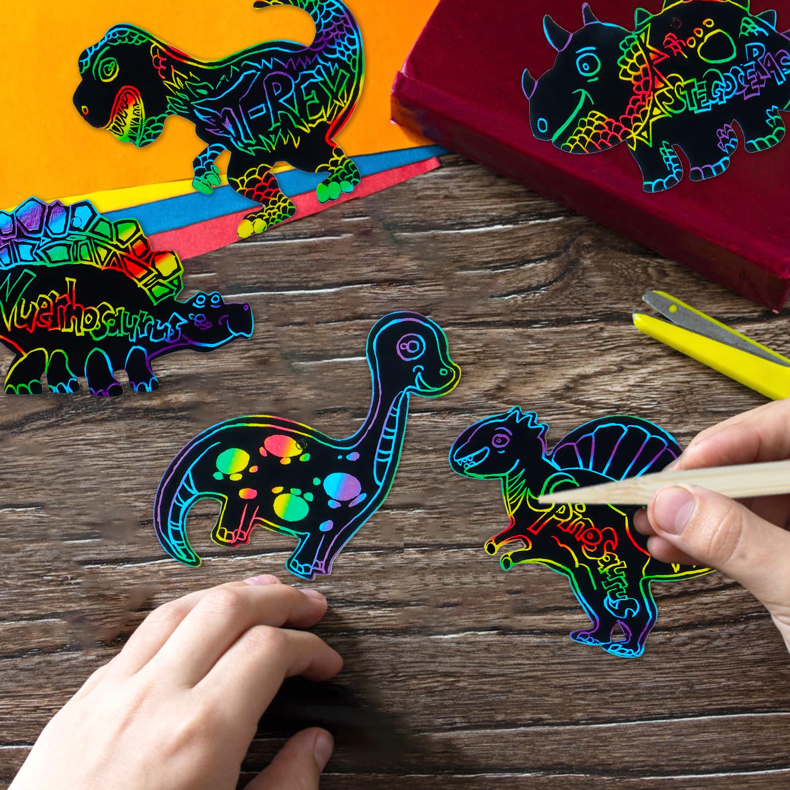 MEIVINES Scratch art crafts kit ideal for party favors and family activities.
