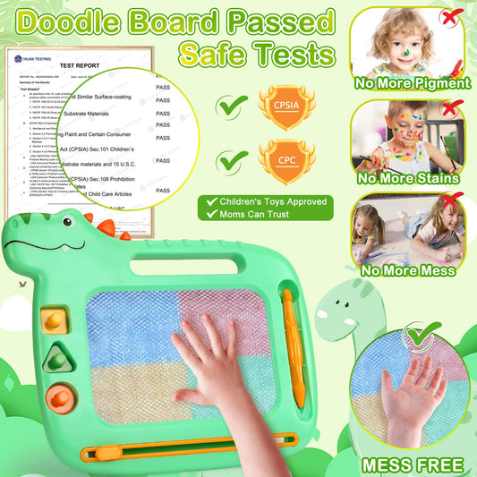 MEJCFARI doodle board for toddlers with left-handed friendly pen for comfortable drawing