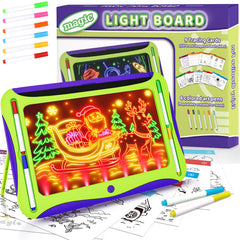 MEJCFARI LED glow drawing board main image demonstrates portable, kid-friendly creativity