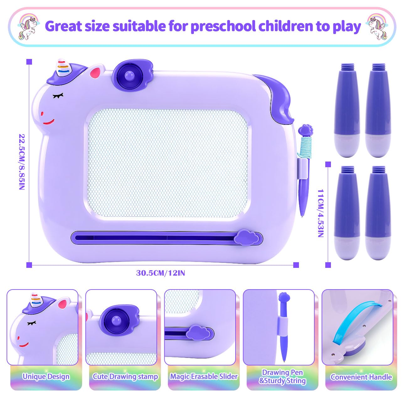 MEJCFARI magnetic-pen with eraser and stamps included to boost creativity