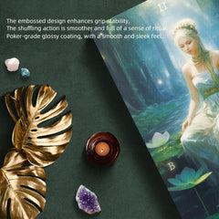 Mekasthos Elf Tarot deck in hand for intuitive explorations.