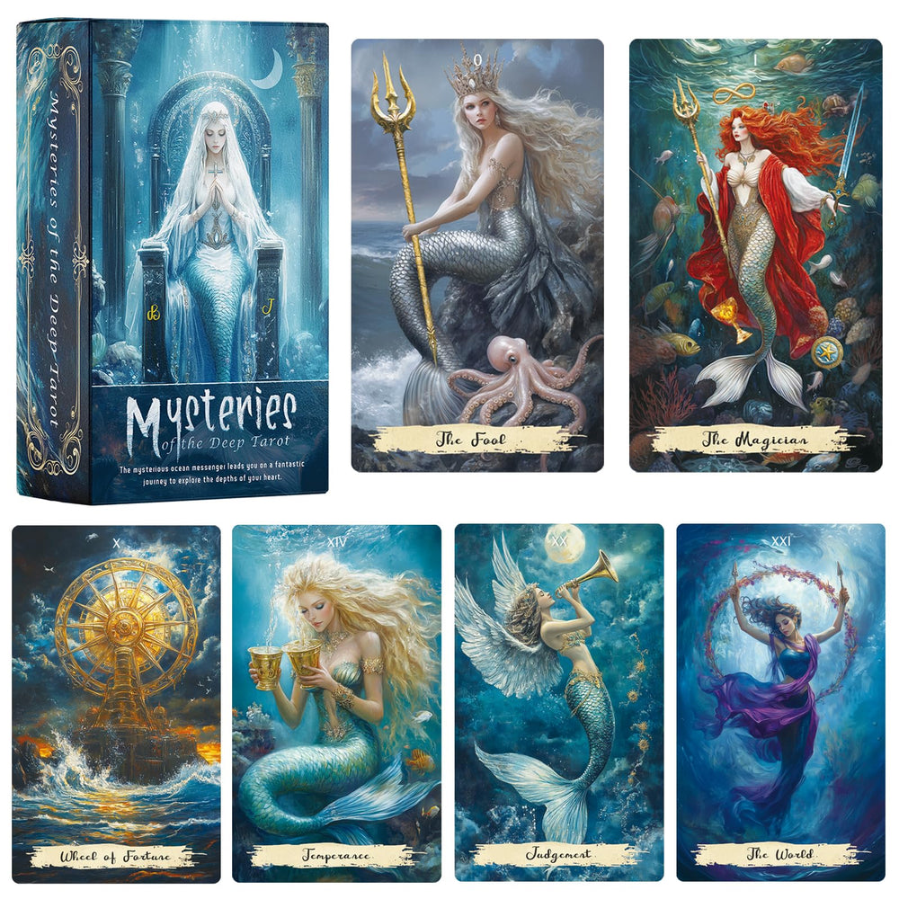 Mekasthos beginners tarot deck cover with ocean motif for approachable readings.