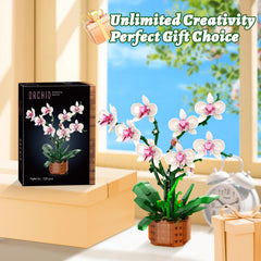 MELAKIY orchid building blocks home decor for bedroom or living room.