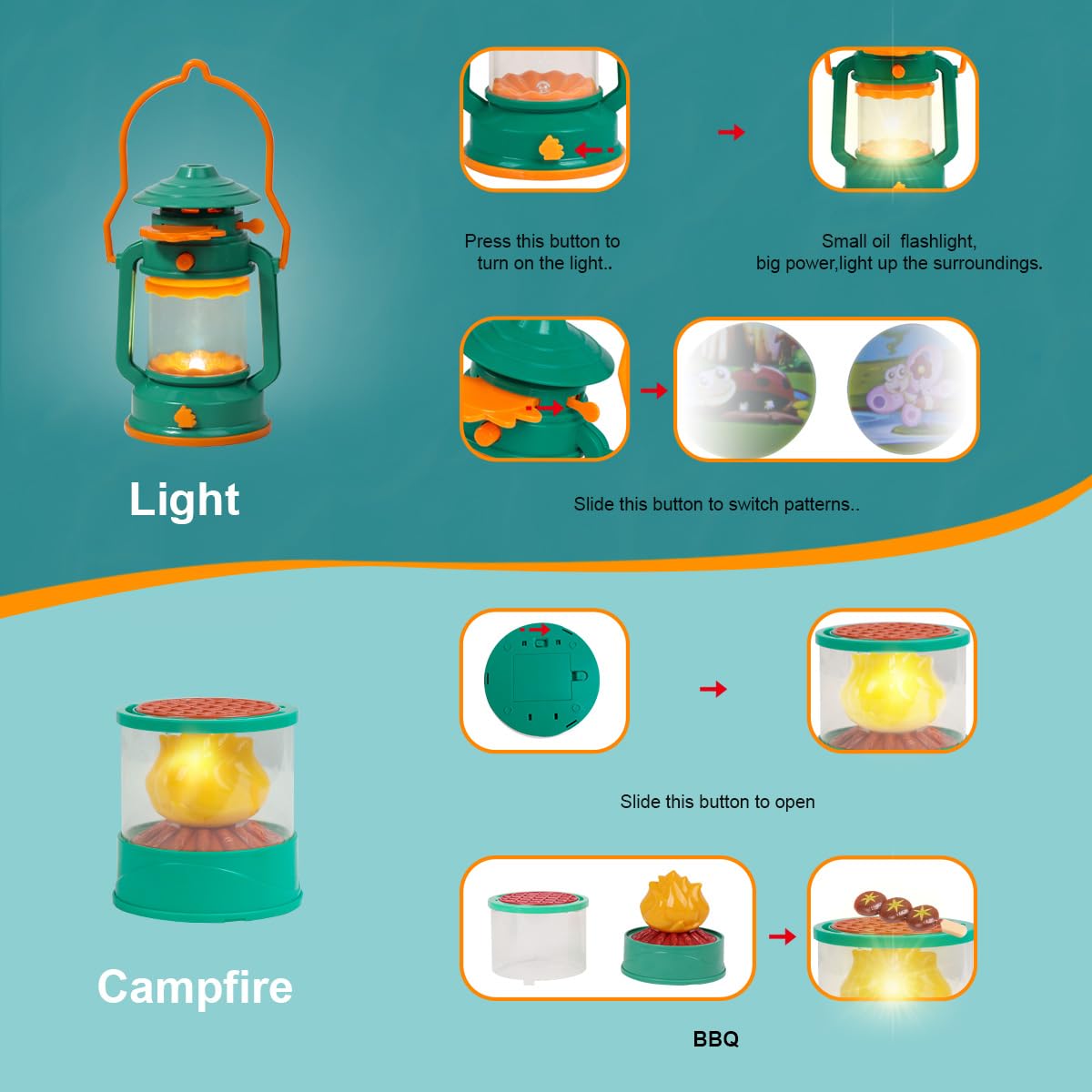 Meland camping set oil lamp adds warm ambience to pretend nights