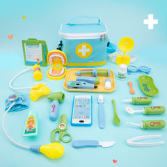Meland doctor costumes and carry bag simplify cleanup and role play readiness