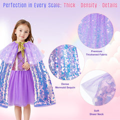 Child wearing Meland mermaid cape at a party for eye-catching style