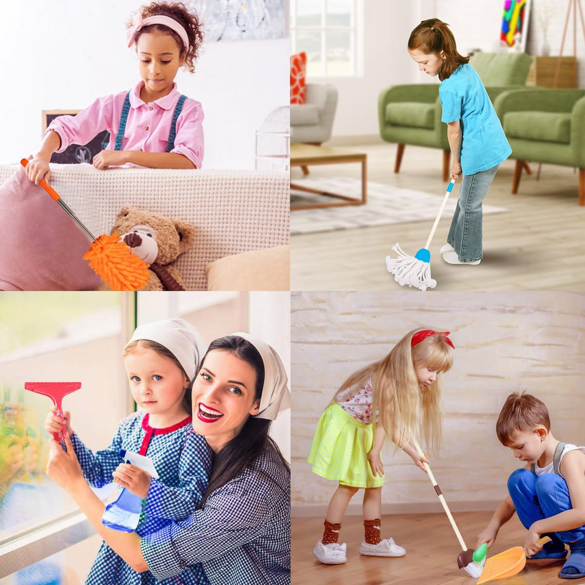 Meland toddler broom promotes hand-eye coordination through pretend housekeeping.