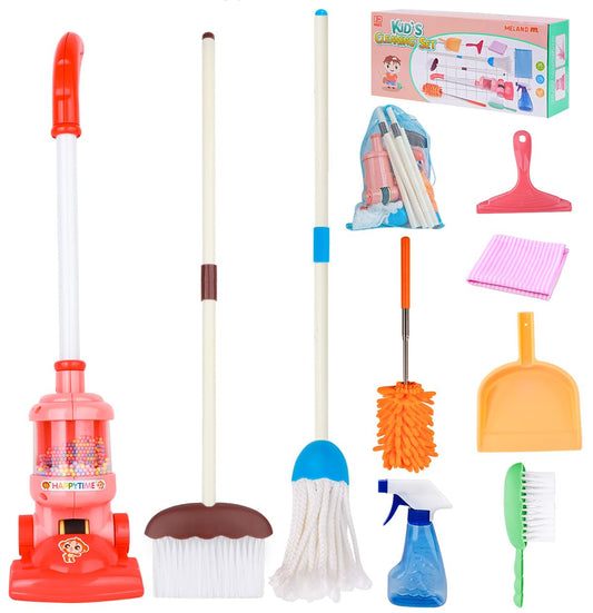 Meland kids cleaning set with toddler broom for easy grip and pretend play.