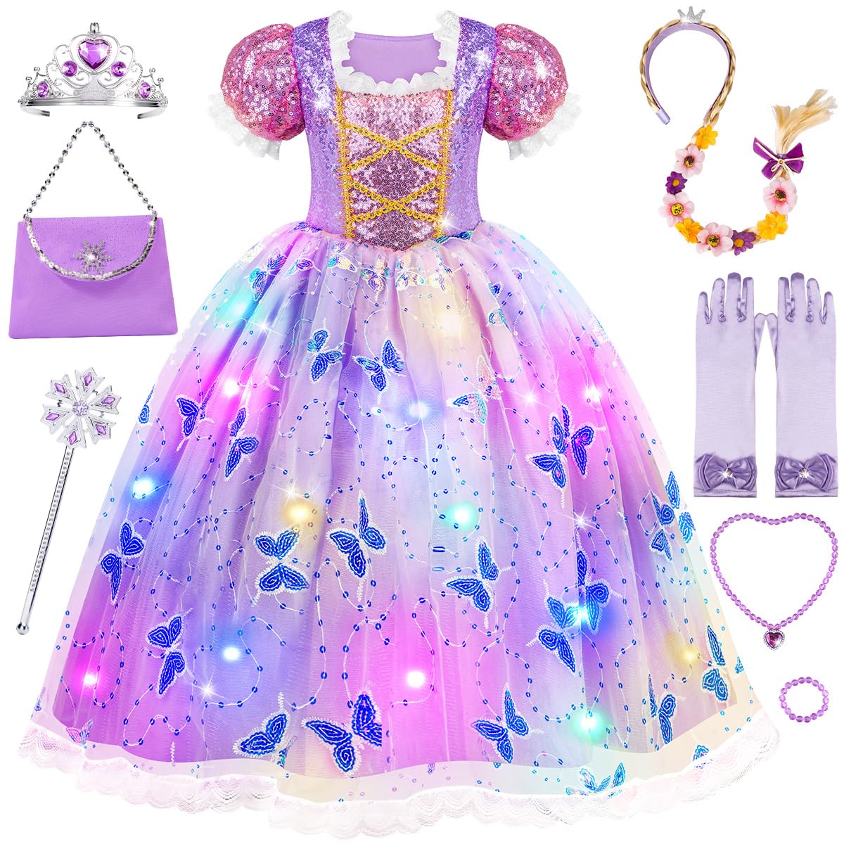 Meland light-up princess dress with a twinkling bodice for magical moments