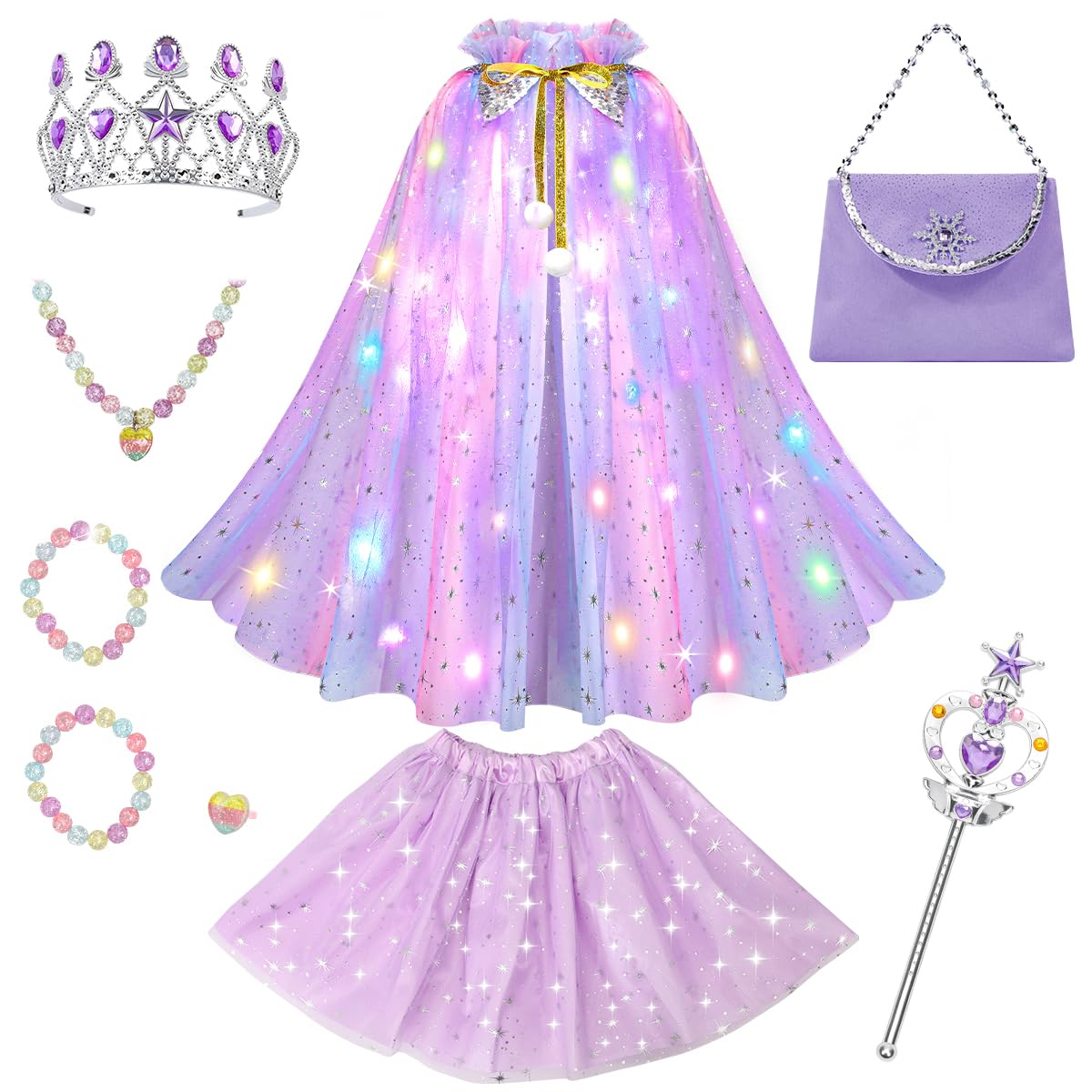 Meland light-up princess dress cape glowing for special moments