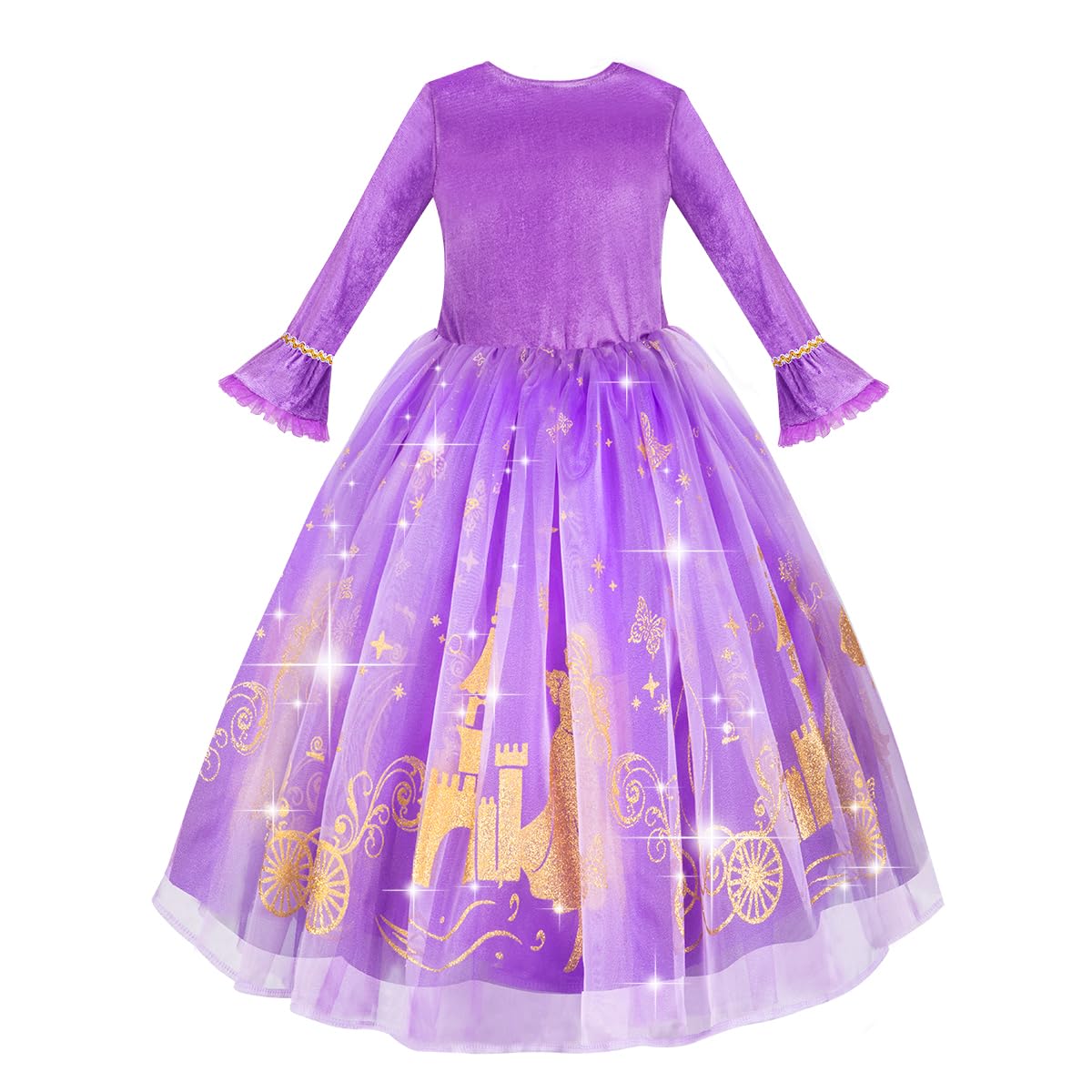 Cozy velvet bodice with gloves, wand, and crown for royal fun