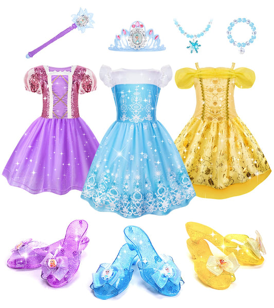 Meland princess dress purple with soft fabric, ideal for pretend play