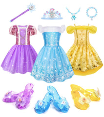 Meland princess dress purple with soft fabric, ideal for pretend play