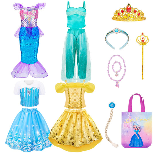 Meland Princess dress set outfit collection for imaginative play and mix-and-match outfits
