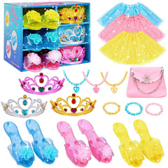 Meland Princess Dress Up Trunk with organized accessories for easy cleanup and play