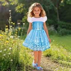 Meland princess dress yellow with sequins and two-layer skirt for lively events